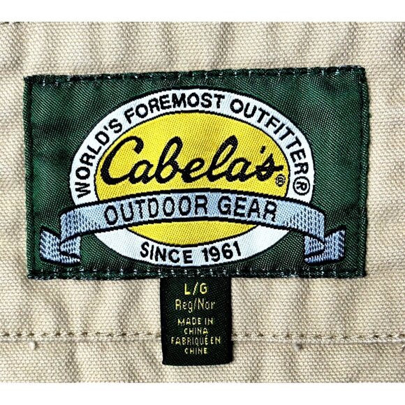 CABELA'S Mens Vest Sherpa Lined Outdoor Gear Gorpcore Full Zip Canvas Jacket L - Picture 10 of 16